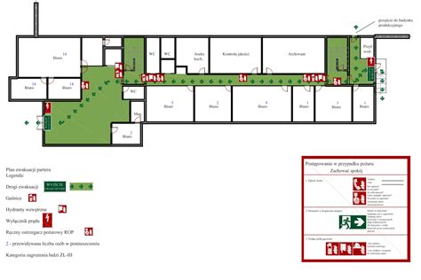 schemat budynku wielorodzinnego z zaznaczoną lokalizacją pożaru