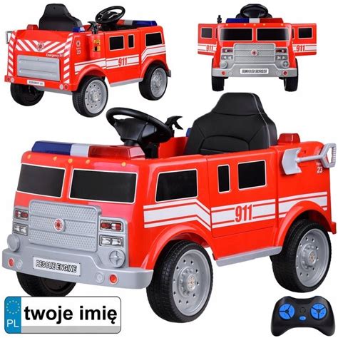 dziecięcy wóz strażacki na akumulator z pilotem