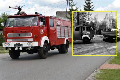 Zdjęcie wozu strażackiego STAR 244 OSP Bronowo w akcji