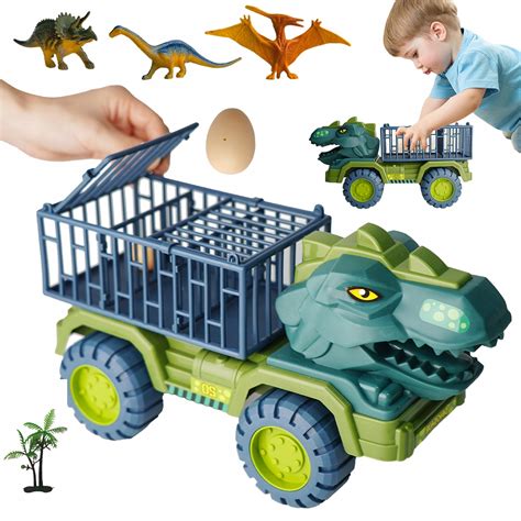Kolorowa scena ratunkowa z dinozaurami strażakami z gry Yateland
