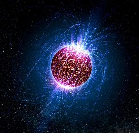 Wizualizacja gwiazdy neutronowej lub magnetara