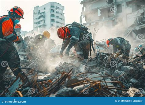 Thematic photo of rescue workers filling out documents at the scene of a fire