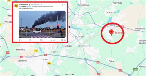Słup dymu nad bazą DHL w Lublinie