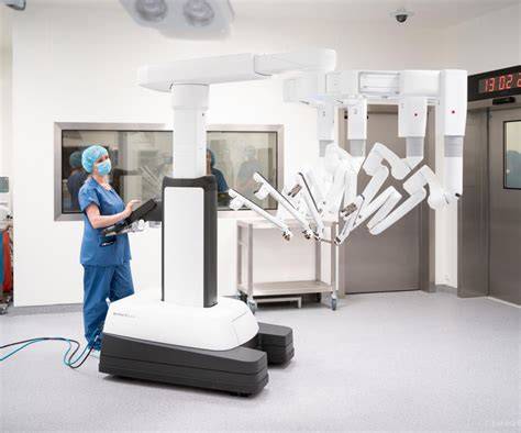 Zdjęcie robota da Vinci w sali operacyjnej lub narzędzi urologicznych