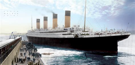The Titanic departing Southampton harbour