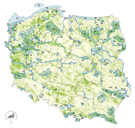 Mapa regionu Oświęcimskiego z zaznaczeniem Brzeszcz i obszarów Natura 2000