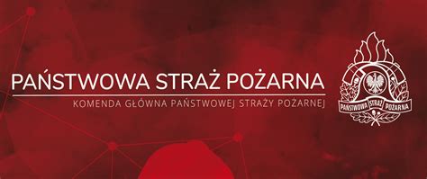 Infographic: Organizational chart of the State Fire Service (PSP) showing Komenda Główna, Komendy Wojewódzkie, Komendy Powiatowe/Miejskie, and JRG