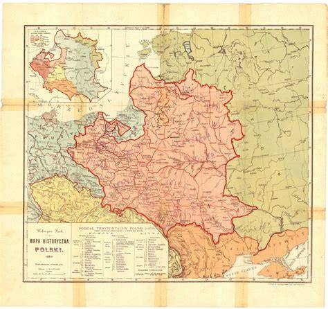 Mapa historyczna regionu Sandomierszczyzny z XIV wieku