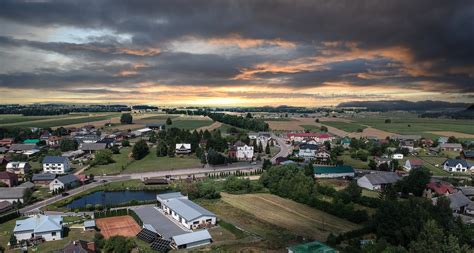 Panoramiczne zdjęcie krajobrazu rolniczego Gminy Kołaki Kościelne