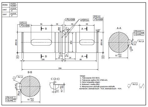 Rysunek techniczny hydrantu DN25 z podanymi wymiarami