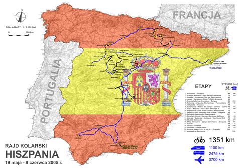 Mapa Hiszpanii z zaznaczonymi obszarami pożarów
