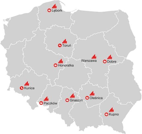 mapa lokalizacji zakładów produkcyjnych Pucharowo.PL