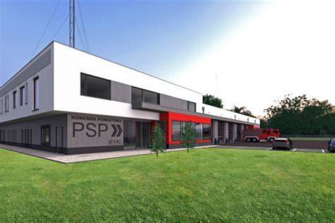 Współczesny budynek Komendy Powiatowej Państwowej Straży Pożarnej w Środzie Śląskiej