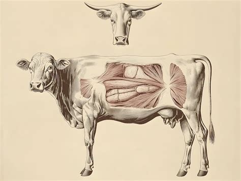 Ilustracja przedstawiająca krowiankę na wymieniu krowy i dłoni dojarki