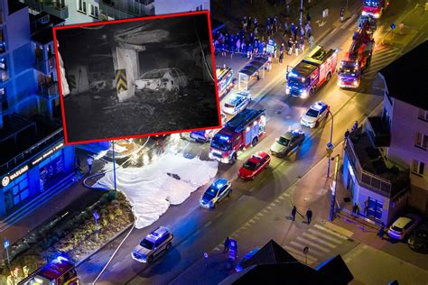 Samochód po pożarze w garażu podziemnym na ul. Relaksowej w Lublinie