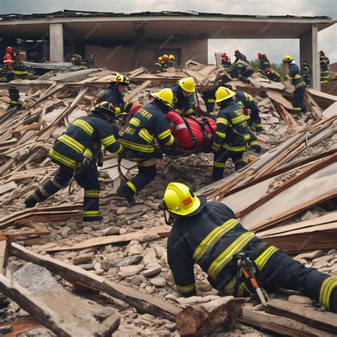 Thematic photo of firefighters rescuing people from a burning building, or a group of brave people being recognized.