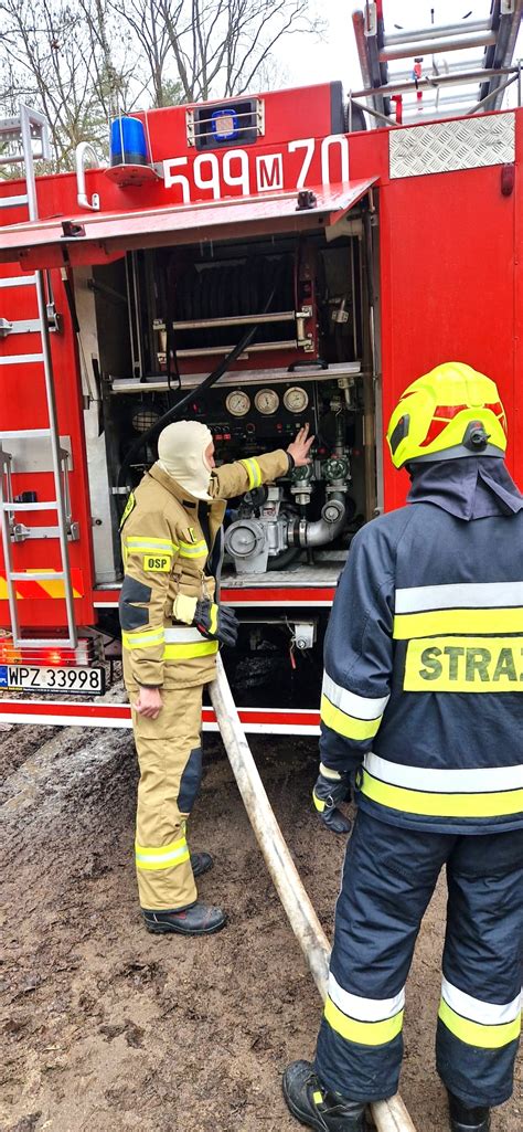 schemat rozmieszczenia jednostek OSP biorących udział w ćwiczeniach