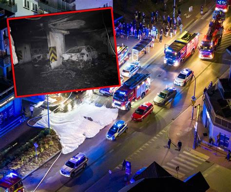 zdjęcie spalonego garażu w Jabłonnie Lackiej