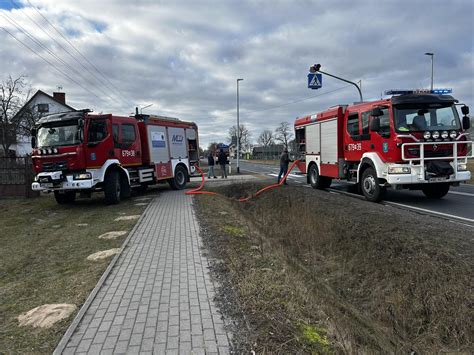 Mapa powiatu węgrowskiego z zaznaczonymi lokalizacjami jednostek OSP