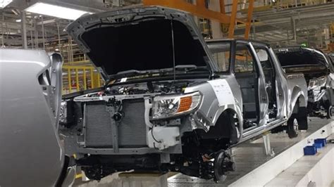 Photo of a fire truck body assembly line