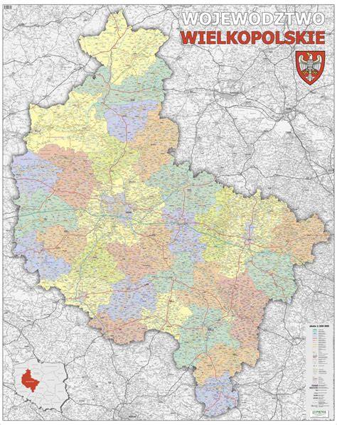 Mapa administracyjna województwa wielkopolskiego