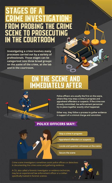 Graphic illustrating the stages of a criminal investigation
