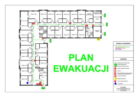 Przykładowy plan ewakuacji dla hotelu