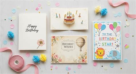 Przykłady napisów i elementów graficznych do wycinania na kartki urodzinowe.