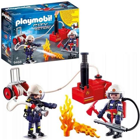 PLAYMOBIL 9468 Strażacy z gaśnicą w akcji, z widoczną pompą wodną i figurkami