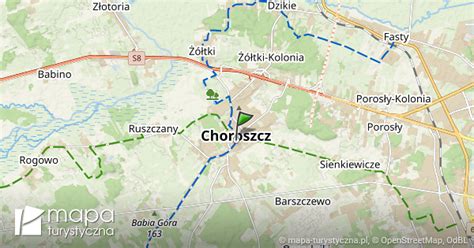 Mapa Gminy Choroszcz z zaznaczonymi lokalizacjami świetlic wiejskich