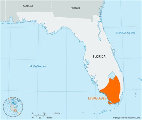 Mapa obszaru pożaru w Everglades