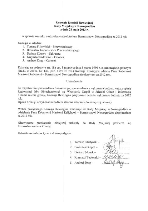 Wzór protokołu z kontroli Komisji Rewizyjnej OSP