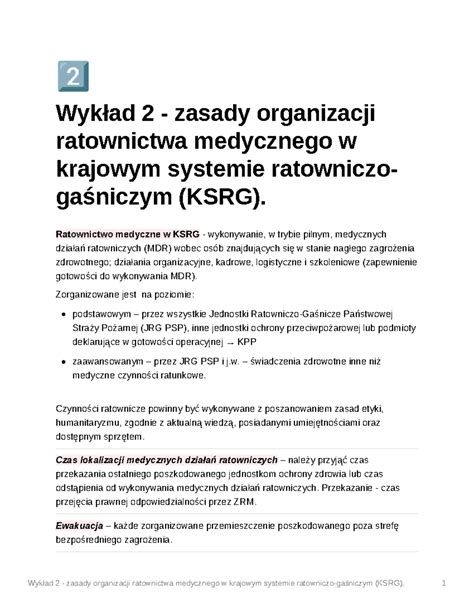 Zasady organizacji ratownictwa medycznego w KSRG - schemat działania