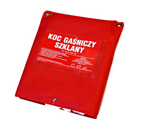 Zdjęcie przedstawiające koc gaśniczy oraz oznakowanie ppoż w laboratorium
