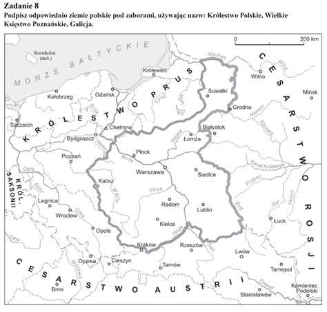 Mapa ziem polskich pod zaborami z zaznaczeniem różnic w systemach ochrony przeciwpożarowej