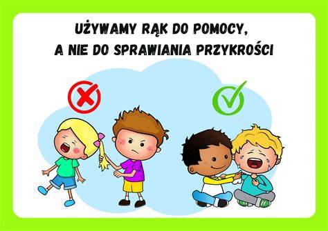 infografika przedstawiająca dzieci uczące się zasad bezpieczeństwa w przedszkolu