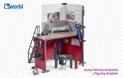 Kolekcja zabawek strażackich Bruder: wozy, remiza, figurki