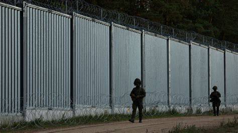 Thematic photo of the Polish-Belarusian border fence during a migrant crisis