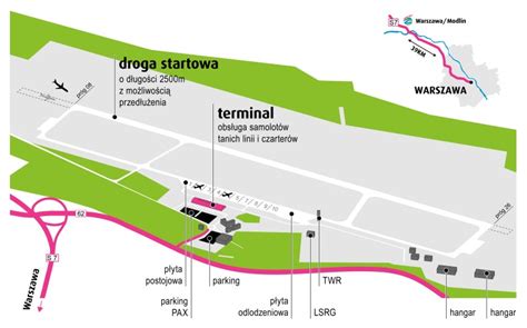 Schemat pasów startowych lotniska i ścieżek pojazdów naziemnych