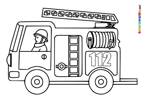 Przykładowa kolorowanka ze Strażakiem Samem z dodatkowymi zadaniami