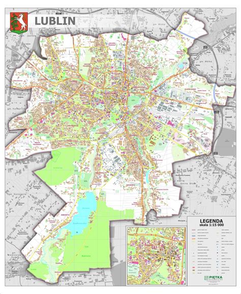 historyczna mapa Lublina z zaznaczonymi obszarami zniszczeń po pożarze