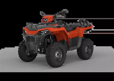 Zdjęcie quada Polaris Sportsman w barwach straży pożarnej, z widocznym wyposażeniem ratowniczym.