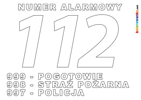 Grafika z wyraźnym numerem alarmowym 112 i 998