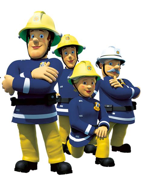 Group illustration of Fireman Sam and his team