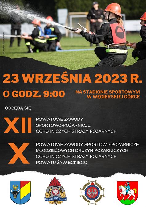 Widok ogólny na zawody sportowo-pożarnicze OSP z widownią