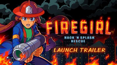 Zrzut ekranu z gry platformowej Firegirl: Hack 'n Splash Rescue