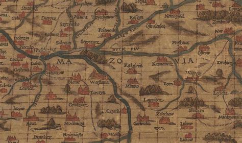 stara mapa Mazowsza z zaznaczonymi Krzyczkami