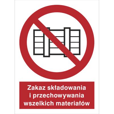 Znak zakazu składowania materiałów łatwopalnych w garażu oraz schemat drogi ewakuacyjnej