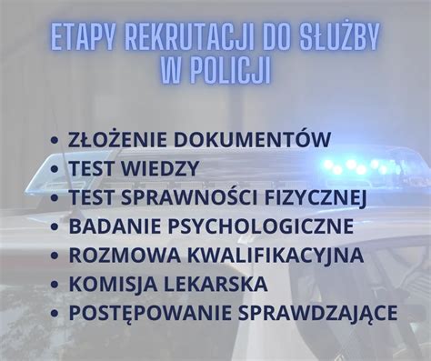 Infografika przedstawiająca etapy rekrutacji do Policji
