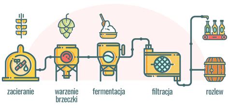 Infografika przedstawiająca etapy produkcji piwa bezalkoholowego